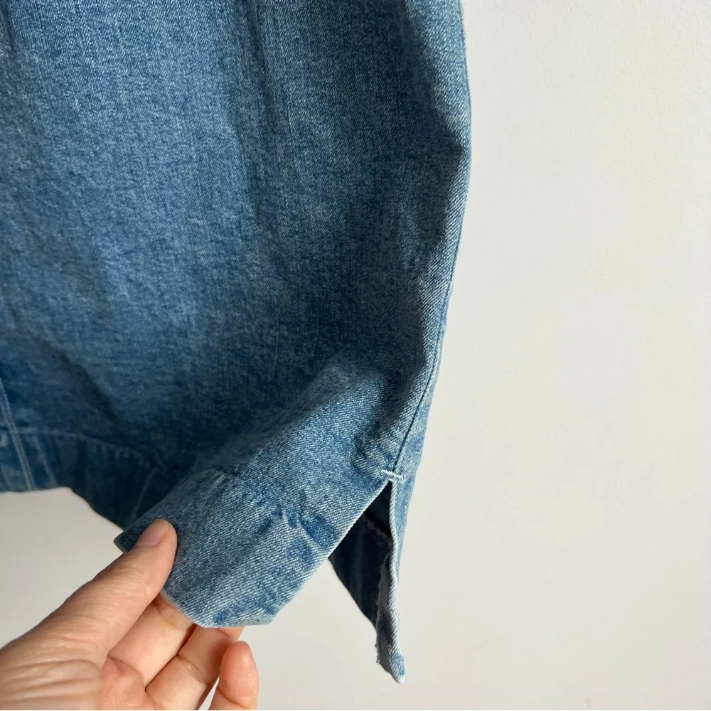 Lauren Ralph Lauren Jeans Mini Skirt Size 16 Blue Denim Cotton Spandex Blend - Picture 9 of 10